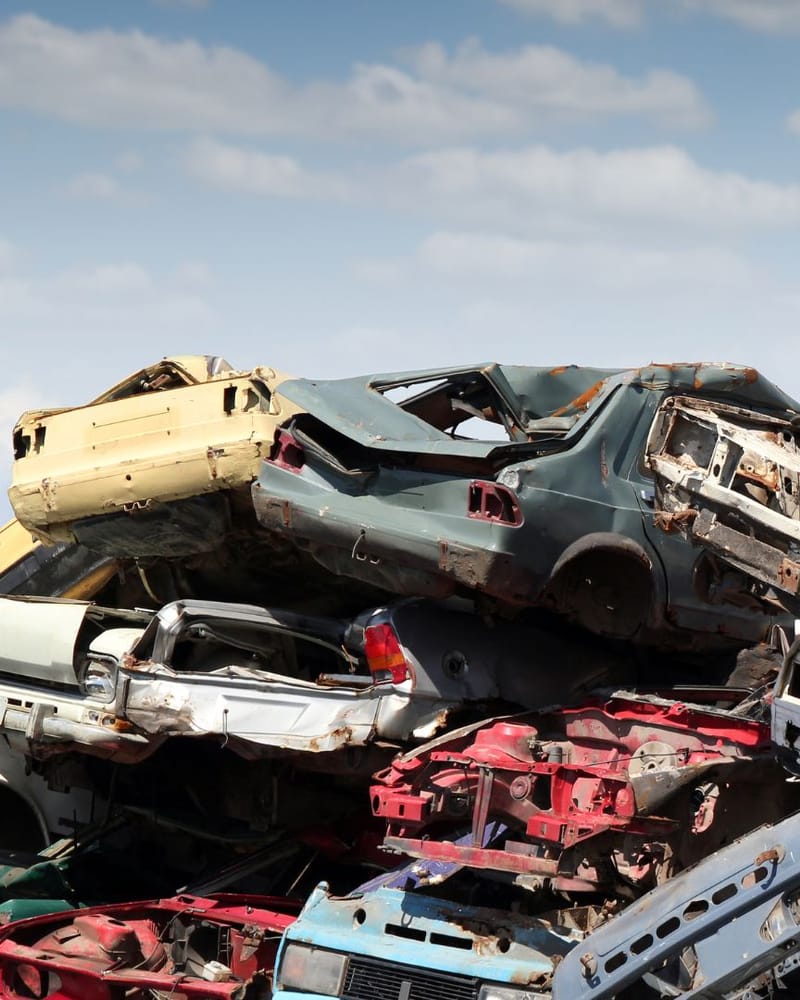 Recycling yard where separated materials are processed after collection in the Central Valley