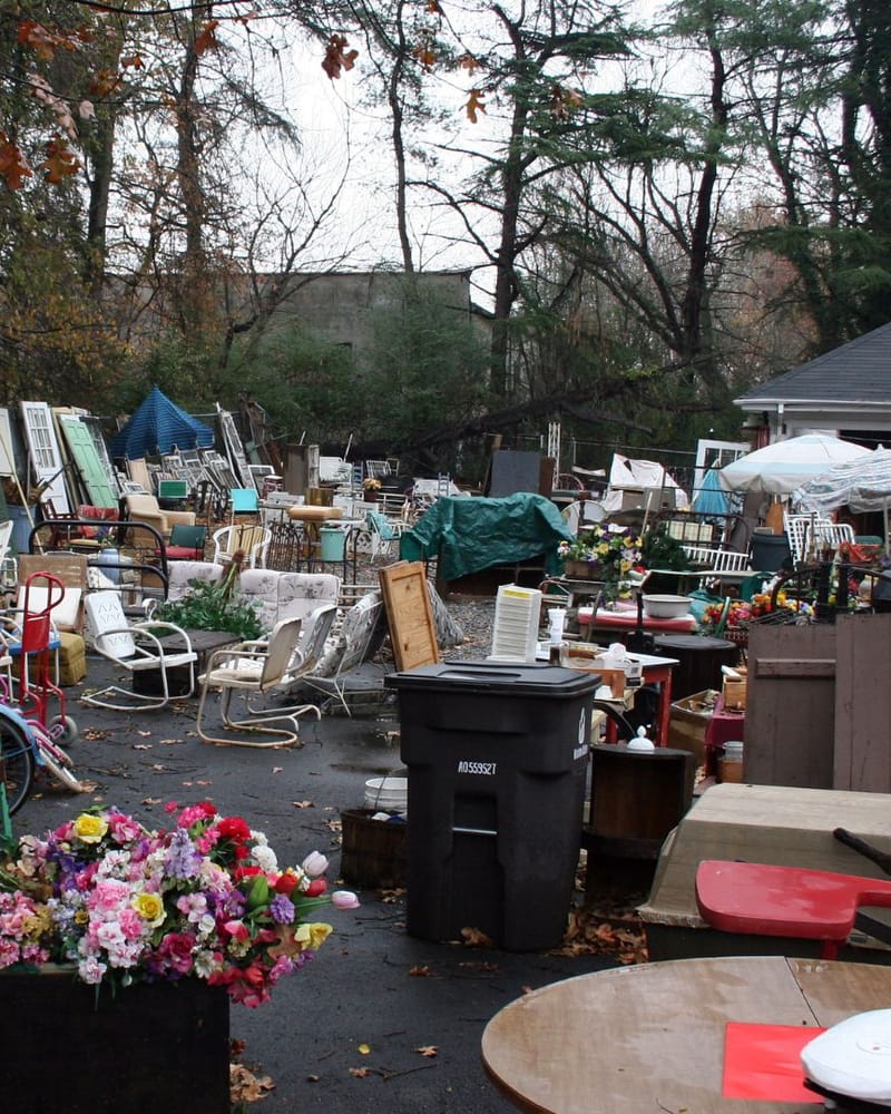 Abandoned furniture and belongings left in a yard after a Central Valley tenancy ended